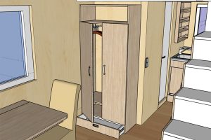 Rolling Tiny House Wandschrank